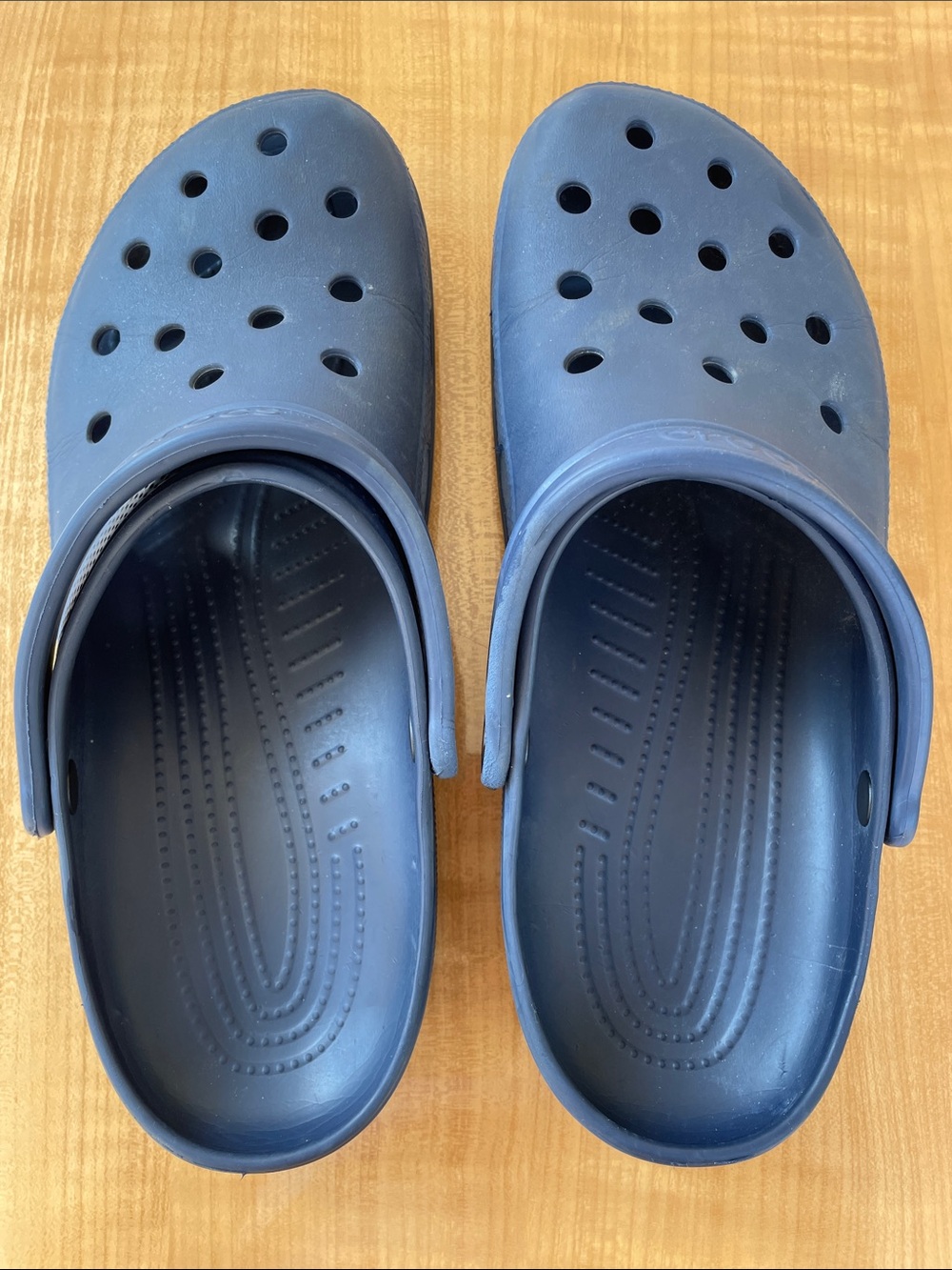 CROCS Mens Navy Blue Classic Clogs with Heel Strap Size 14